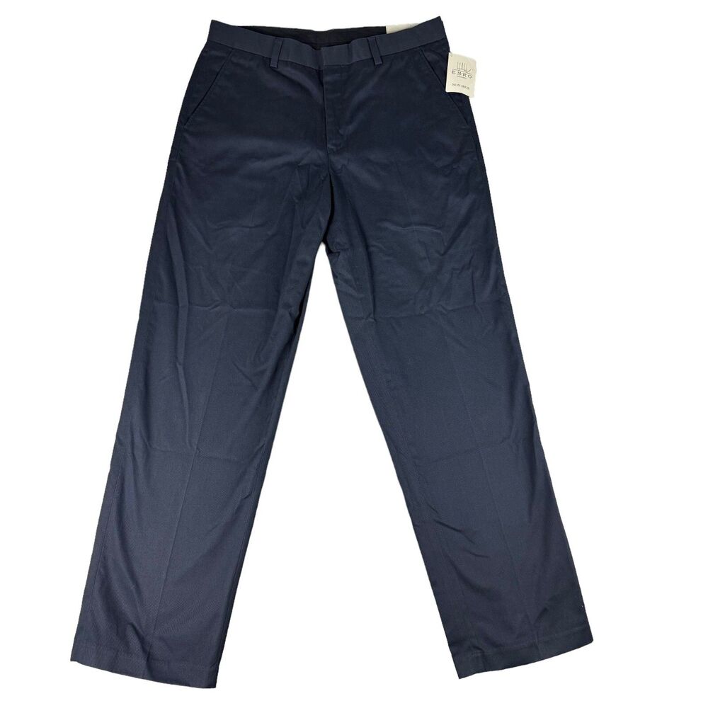 ENRO Pants Men's 35 x 32 Navy Blue Trousers Platinum Straight Leg Non Iron NWT